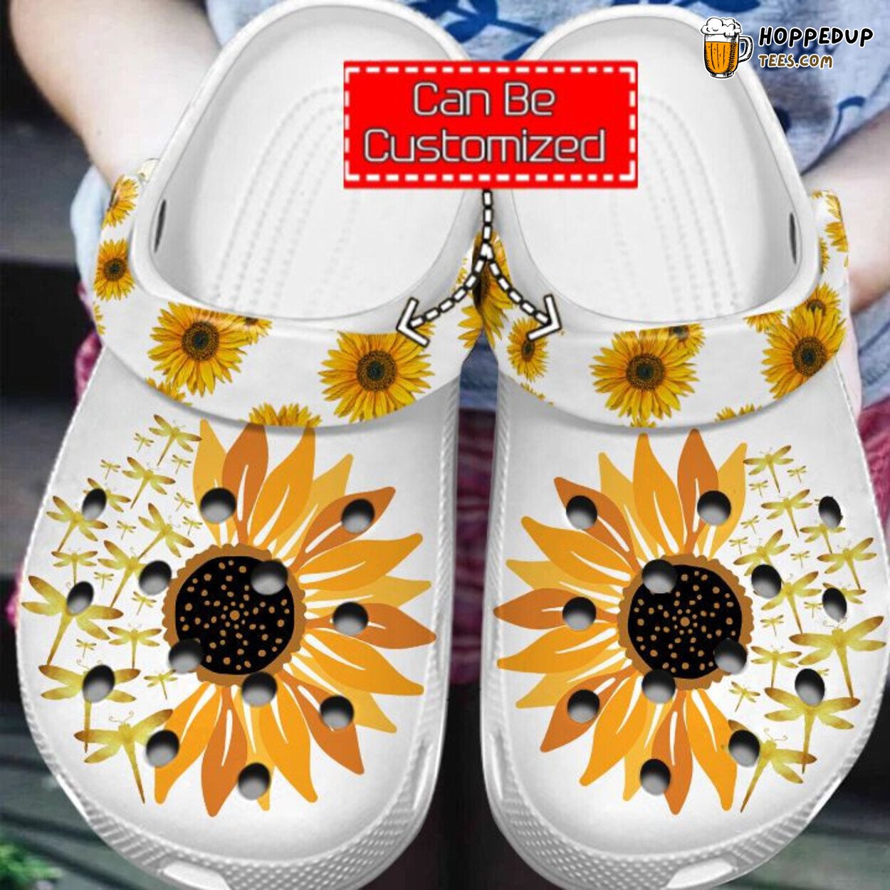 Animal Print Dragonfly Sunflower Themed Comfortable Clog Shoes