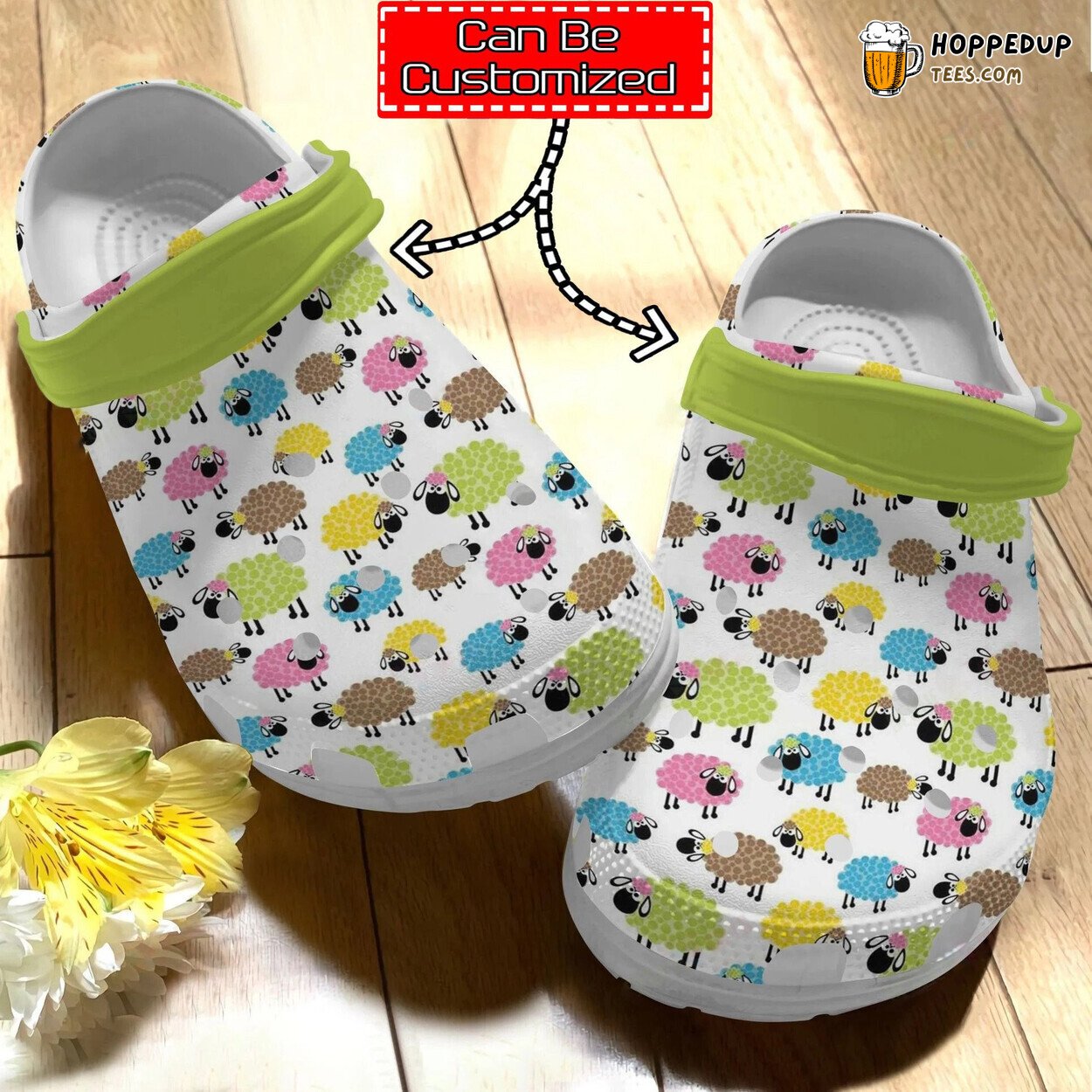 Animal Print Farmer Lovely Sheeps Pattern Personalized Clogs