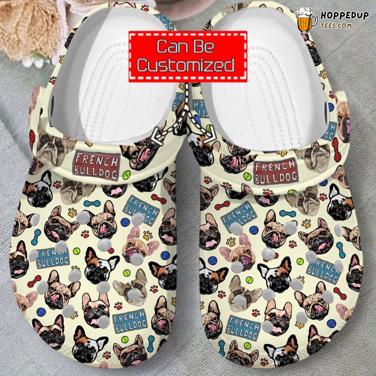 Animal Print French Bulldog Pattern Unique Stylish Clog Shoes