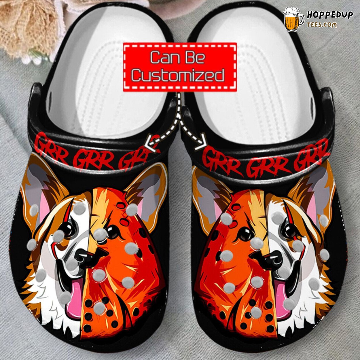 Animal Print Honor Mask Corgi Themed Comfortable Unique Clog Shoes