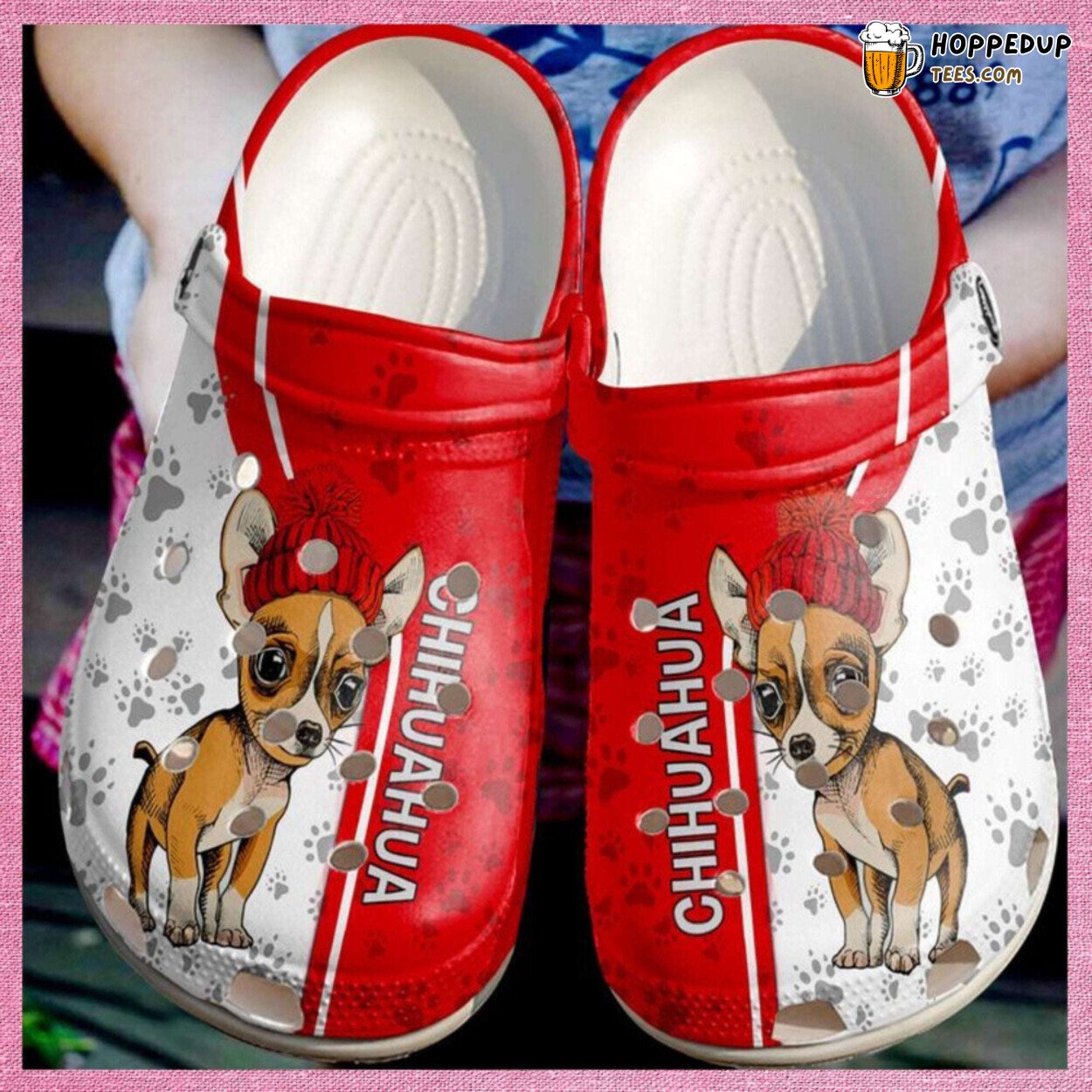 Animals Dog Christmas Chihuahua Love Red Comfy Rubber Clog Shoes