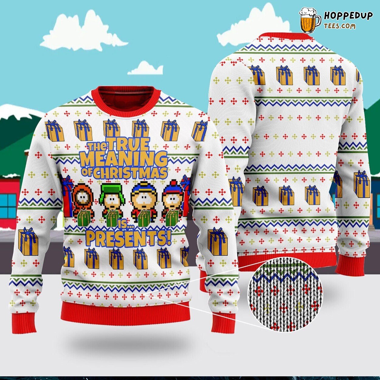 Animated Sitcom Inspired True Meaning Christmas Presents Sweater