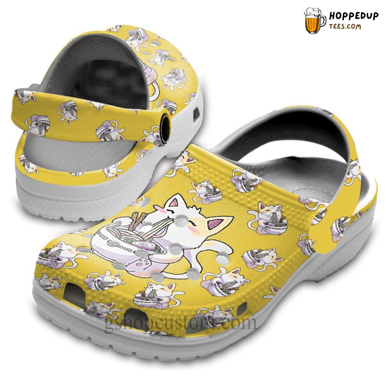 Anime Cat Cute Theme Shoes Clogs Funny Manga Noodle Japan Custom