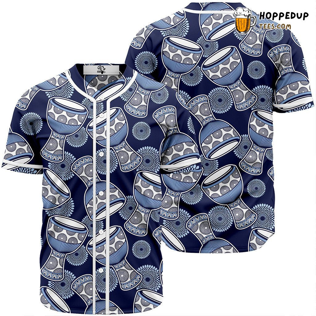 Ankara Pattern Djembe Baseball Tee Jersey Shirts 3D