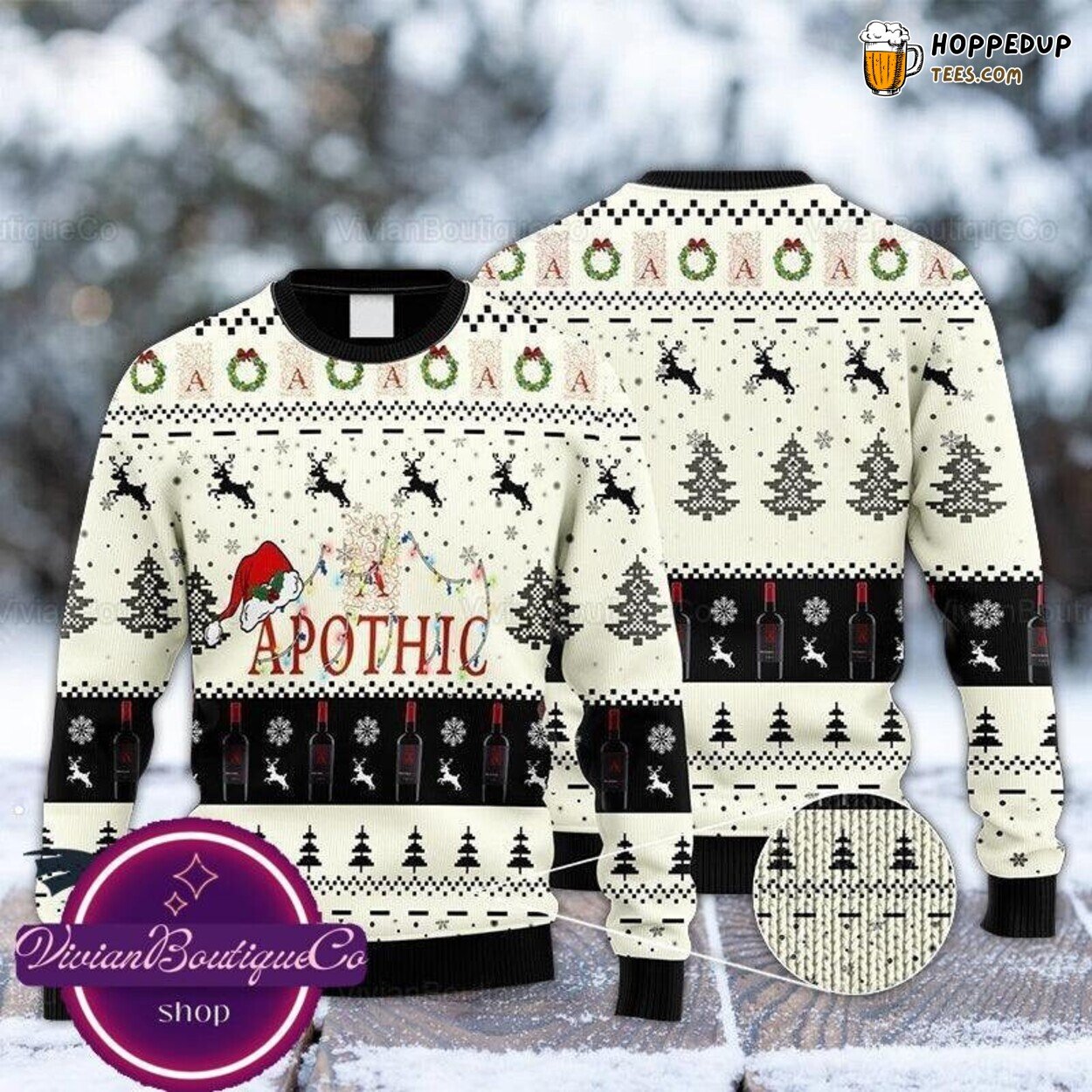 Apothic Wine Themed Ugly Christmas Sweater for Wine Lover Unique Gift