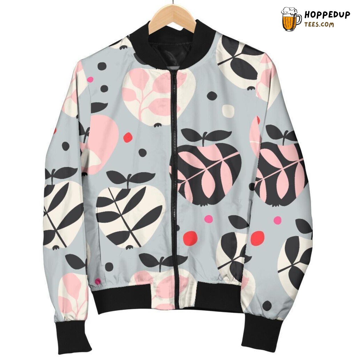 Apple Print Pattern Men’s Bomber Jacket with Unique Design Apple Print Pattern Men’s Bomber Jacket with Unique Design