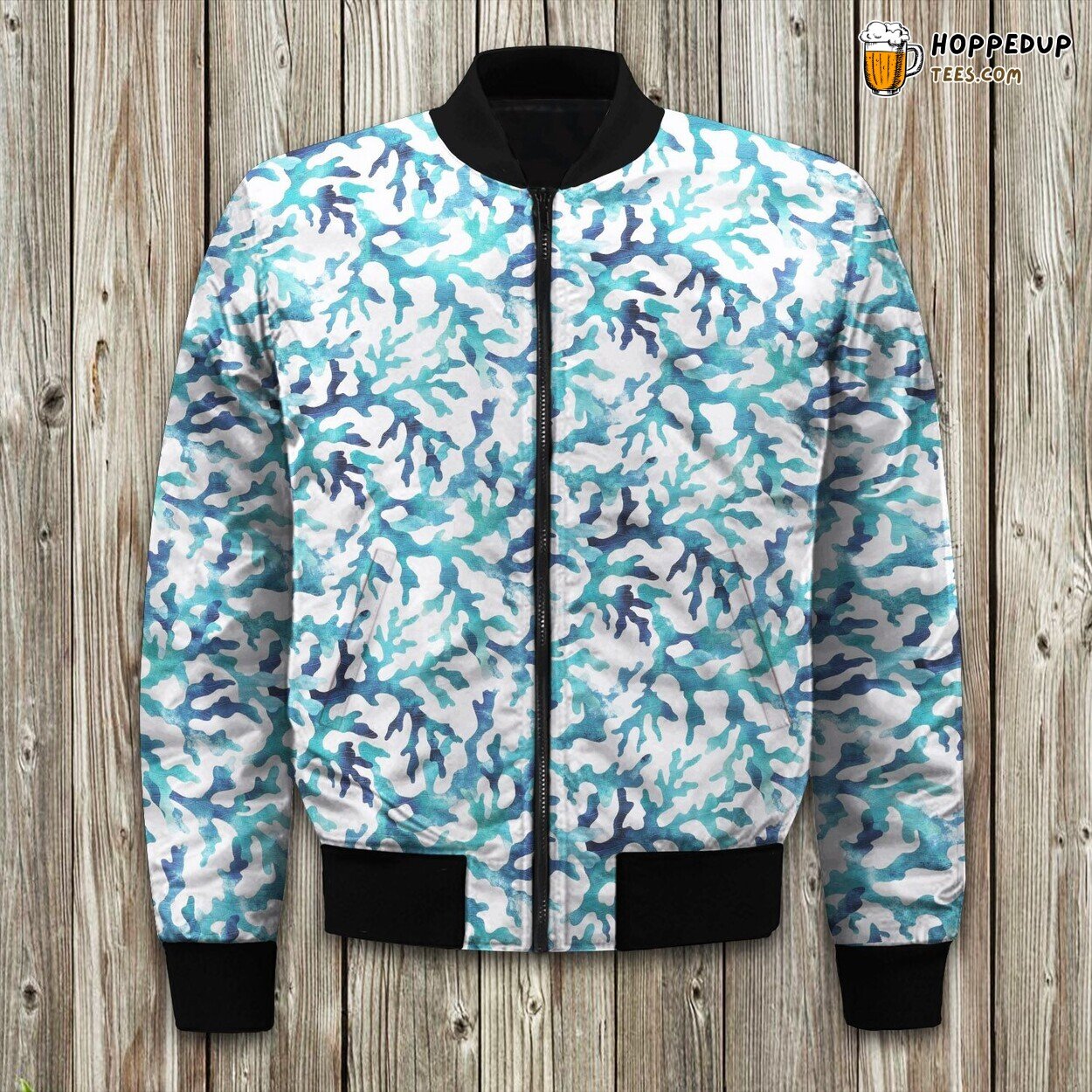 Aqua Reef Inspired Winter Bomber Jacket Tailored Precision Unique Elegance