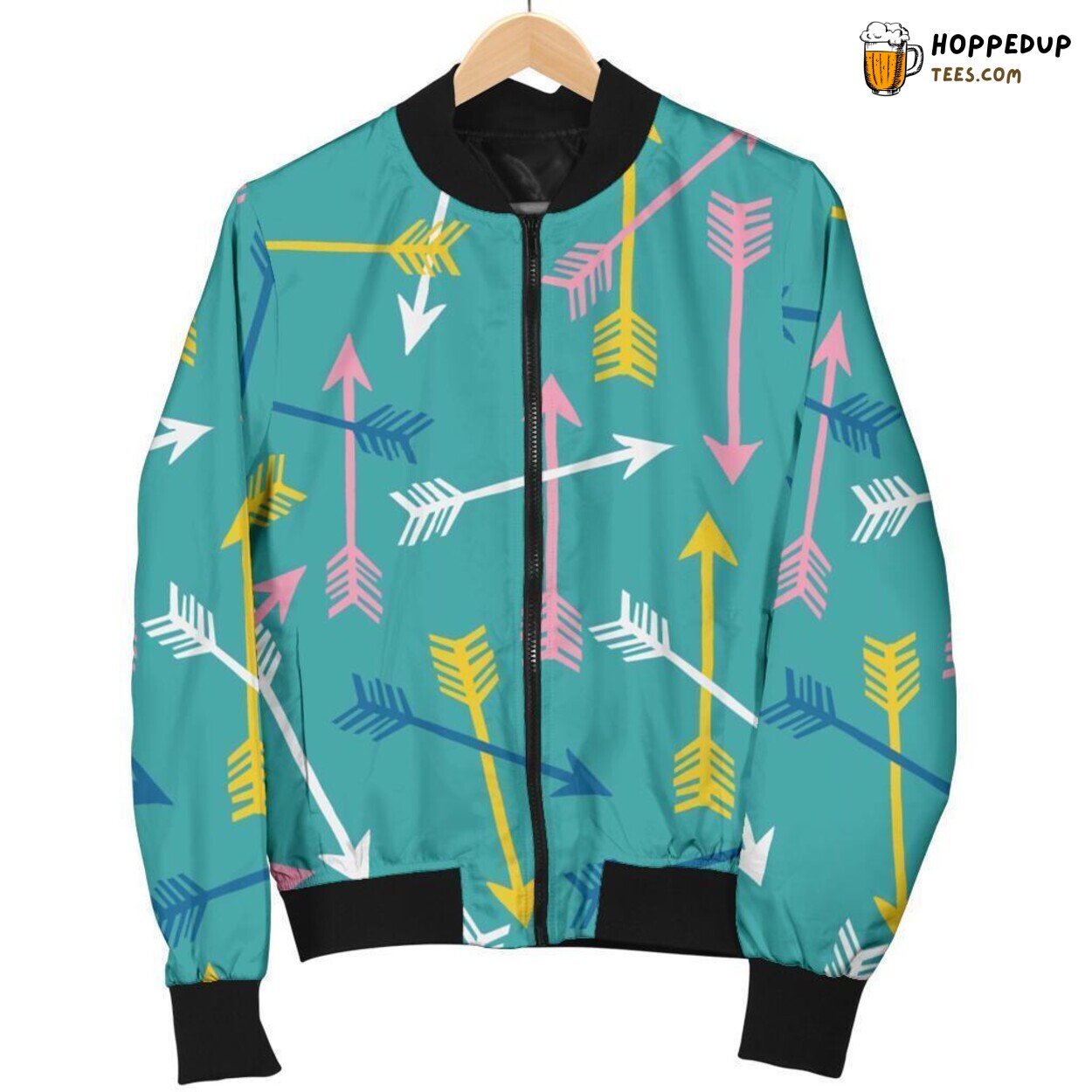 Archery Pattern Print on a Men’s Stylish Bomber Jacket Archery Pattern Print on a Men’s Stylish Bomber Jacket