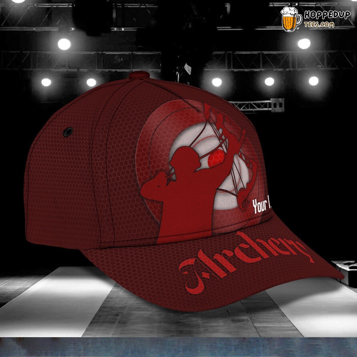 Archery Red Classic 3D Cap Personalized Name Unique Premium Design Edition