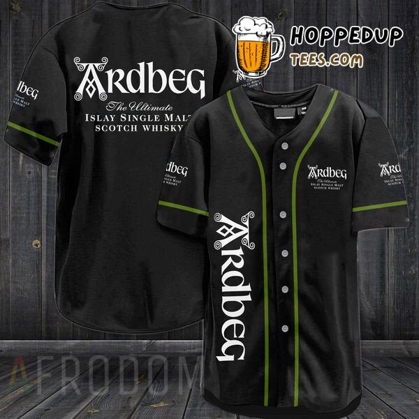Ardbeg Whiskey Inspired Black Baseball Jersey Unique Distinctive Design Look