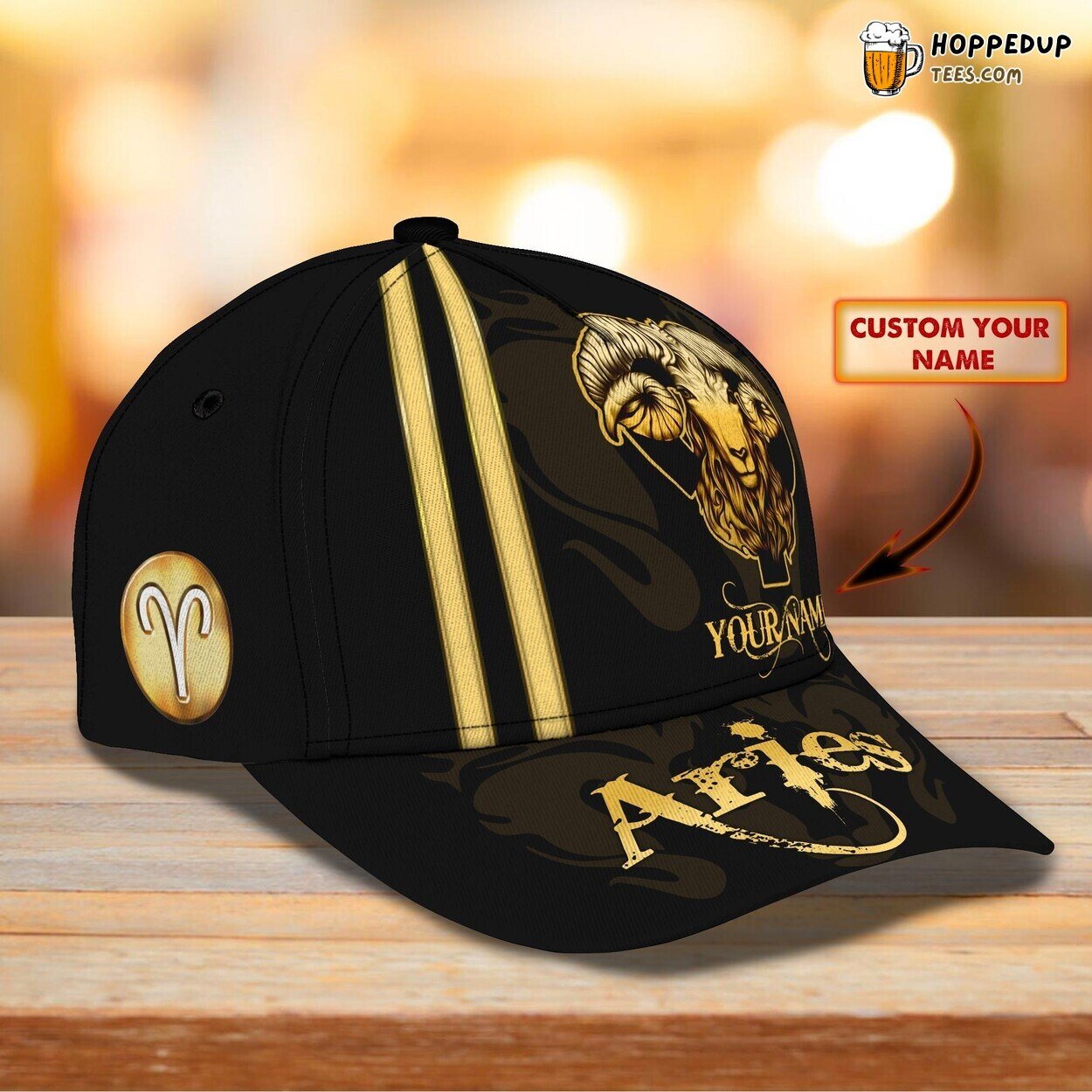 Aries Zodiac 3D Classic Cap Personalized Name Unique Elegant Premium Design