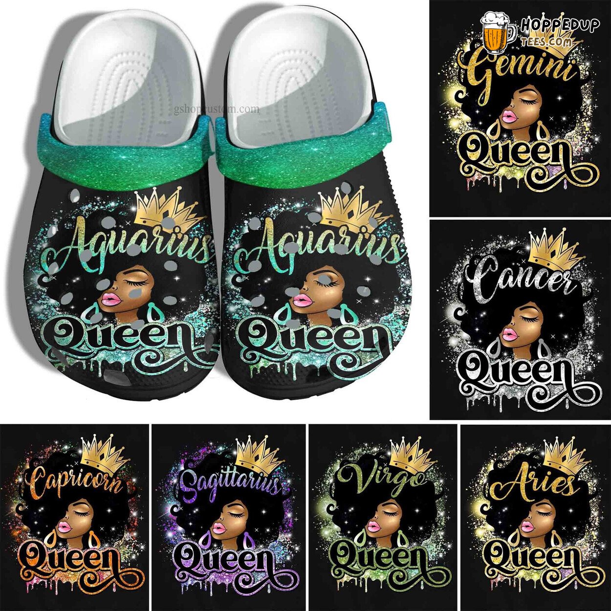 Aries Zodiac Black Queen April Birthday Men Women Gift Clogs