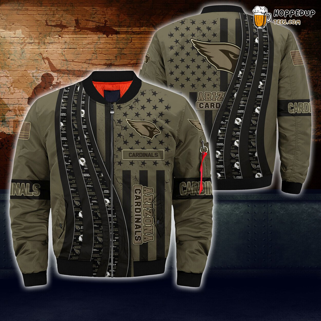 Arizona Cardinals Camo Inspired NFL Seasonal Bomber Jacket