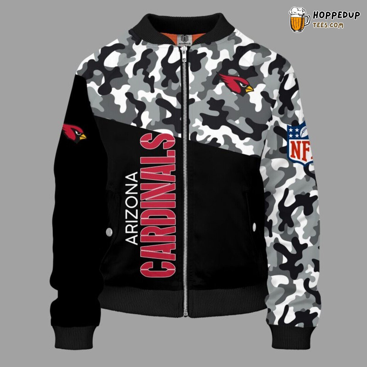 Arizona Cardinals NFL Camouflage Red Bomber Jacket Distinct Arizona Cardinals NFL Camouflage Red Bomber Jacket Distinct