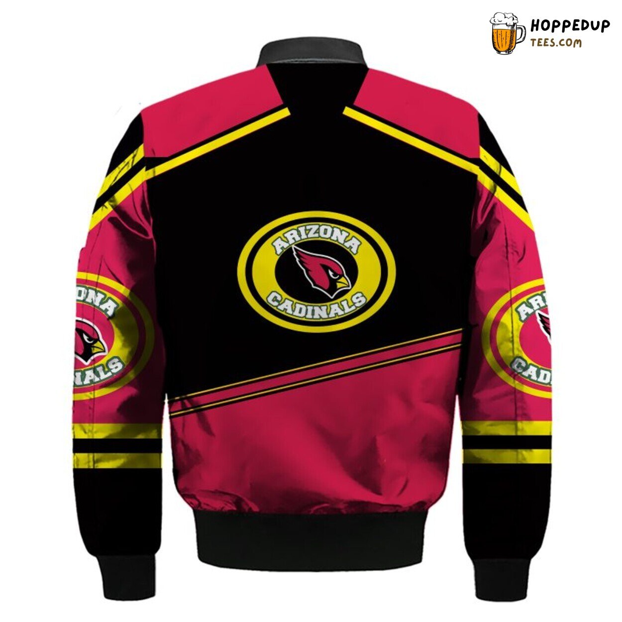 Arizona Cardinals NFL Skull Bomber Jacket Red Black Finish