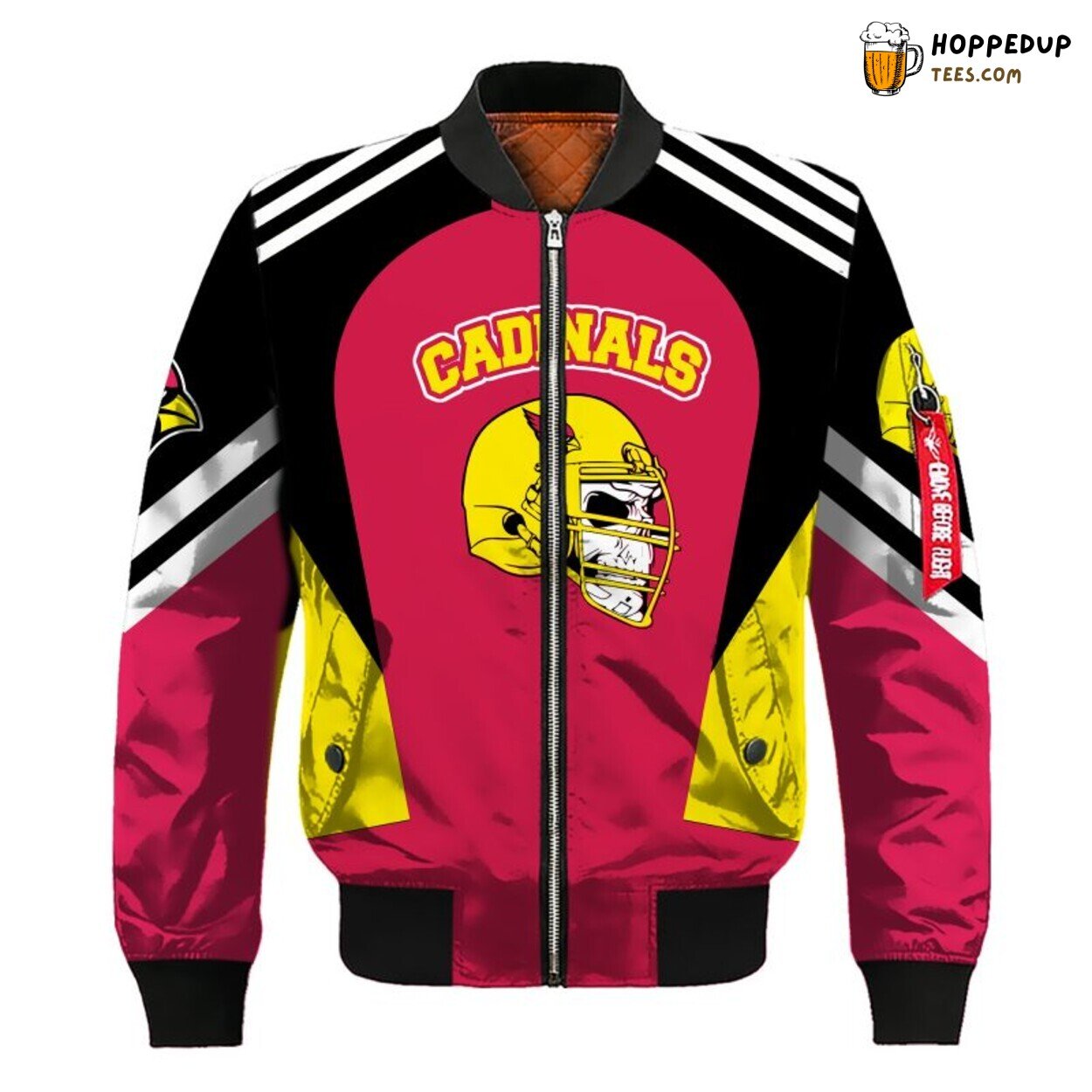 Arizona Cardinals NFL Skull Red Black Bomber Jacket Distinct Arizona Cardinals NFL Skull Red Black Bomber Jacket Distinct