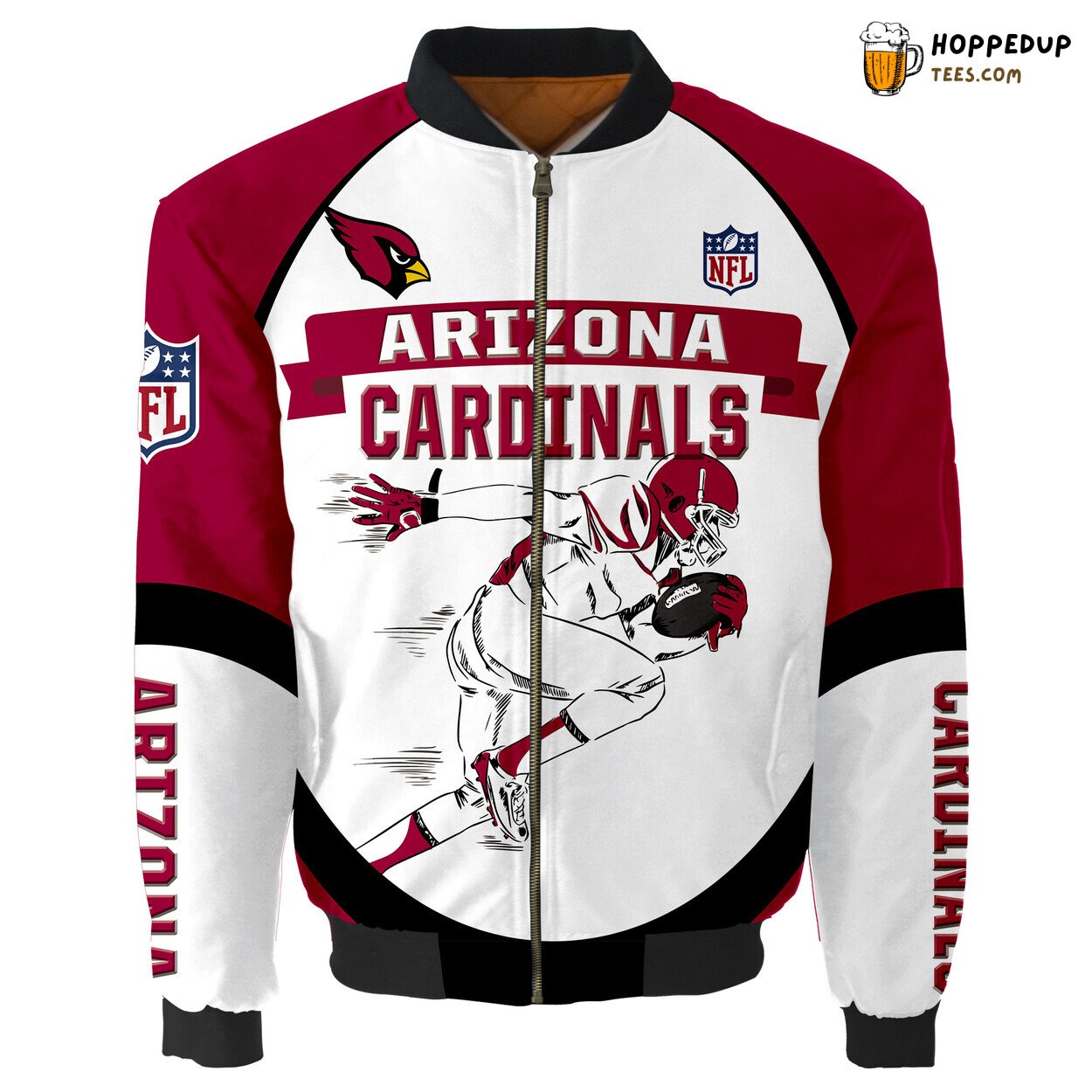 Arizona Cardinals Player Running Graphic Bomber Jacket Premium