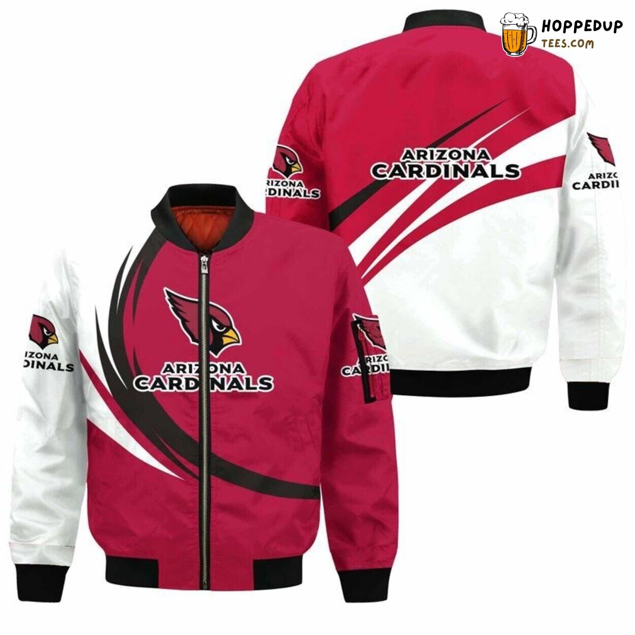 Arizona Cardinals Winter Coat Curve Bomber Jacket Distinctive