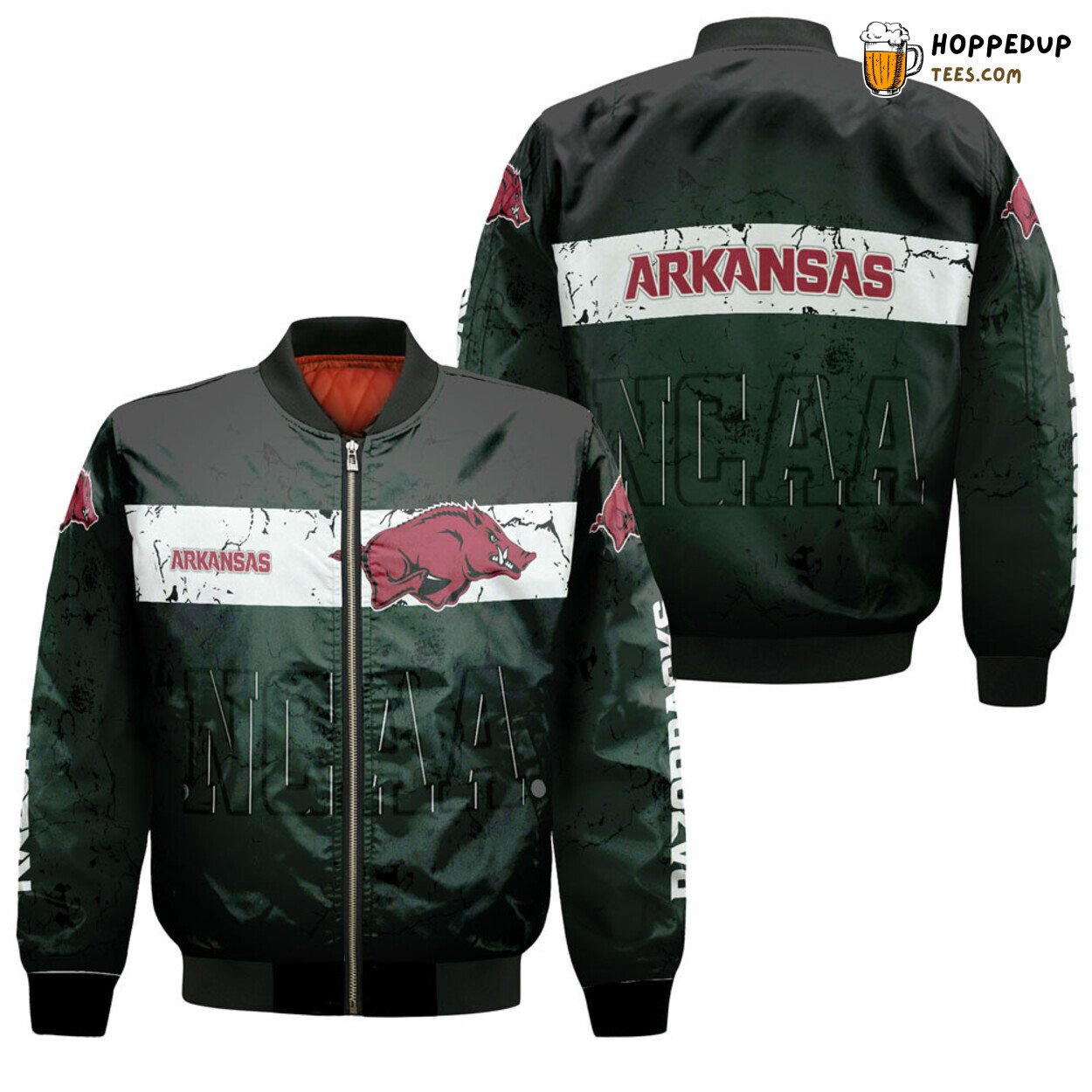 Arkansas Razorbacks Black NCAA Fan Base Bomber Jacket Edition