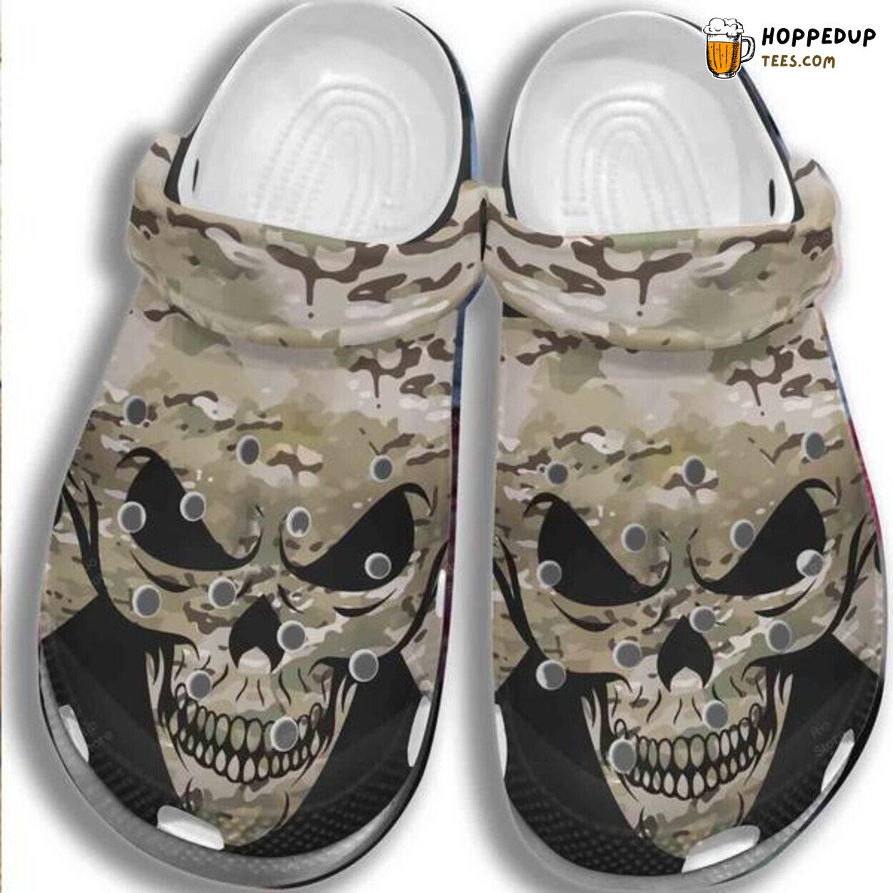 Army Skull Men Son Father Day Gift Comfortable Clogs Shoes