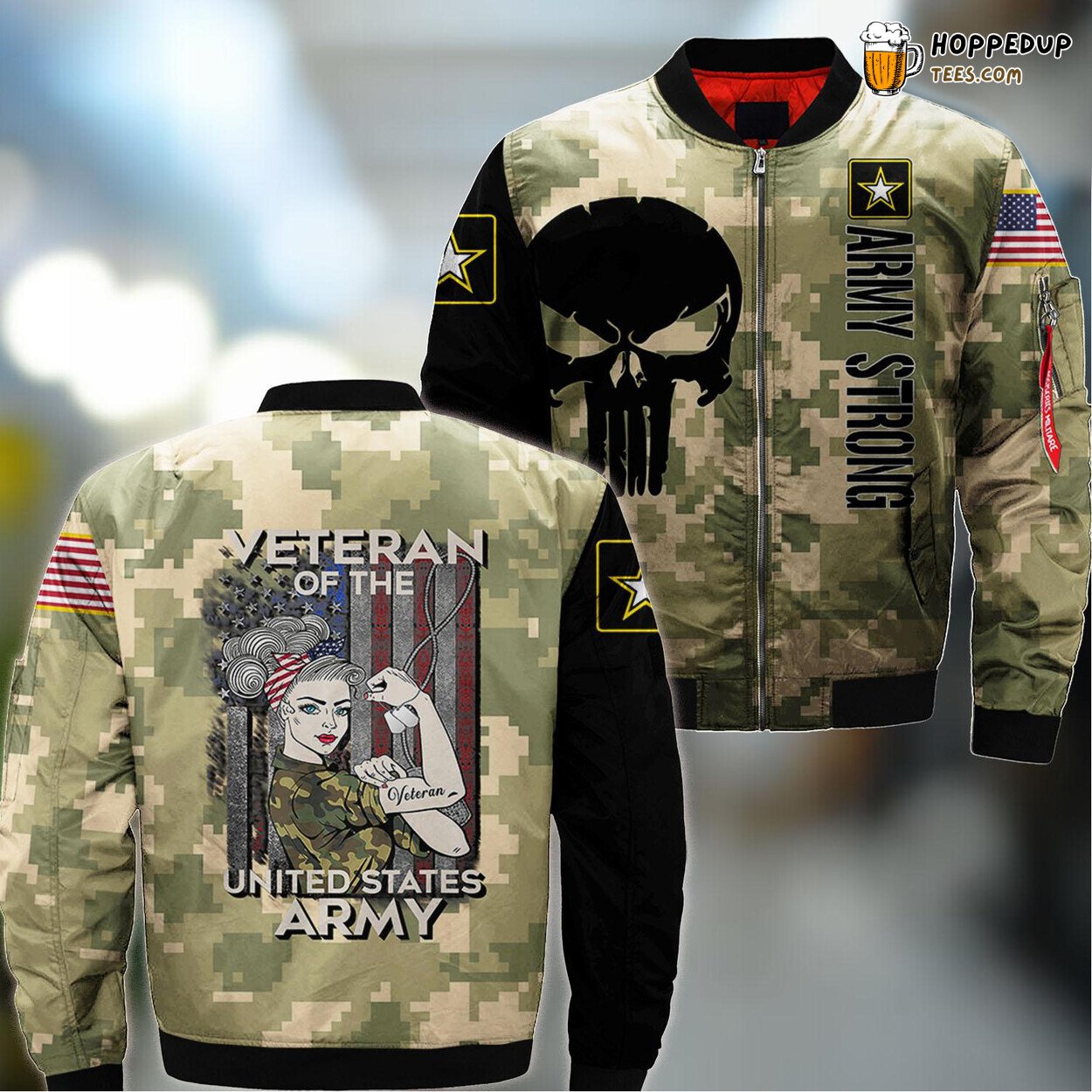Army Veteran Women Funny Gift United States Classic Bomber Jacket