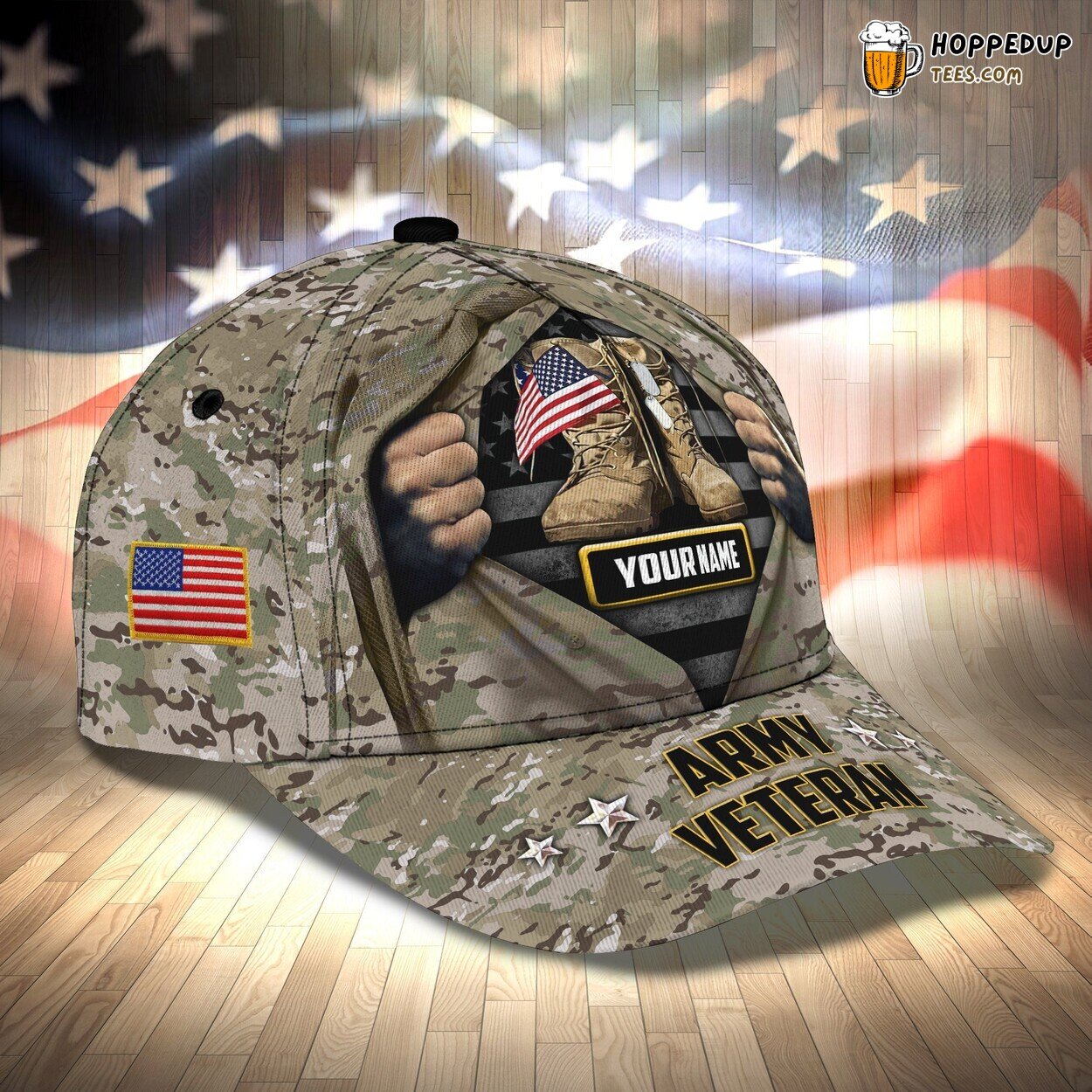 Army Veteran’s Pride 3D Classic Cap Personalized Unique Design Name