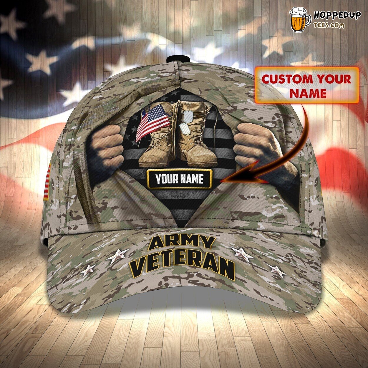 Army Veteran’s Pride 3D Classic Cap Personalized Unique Design Name