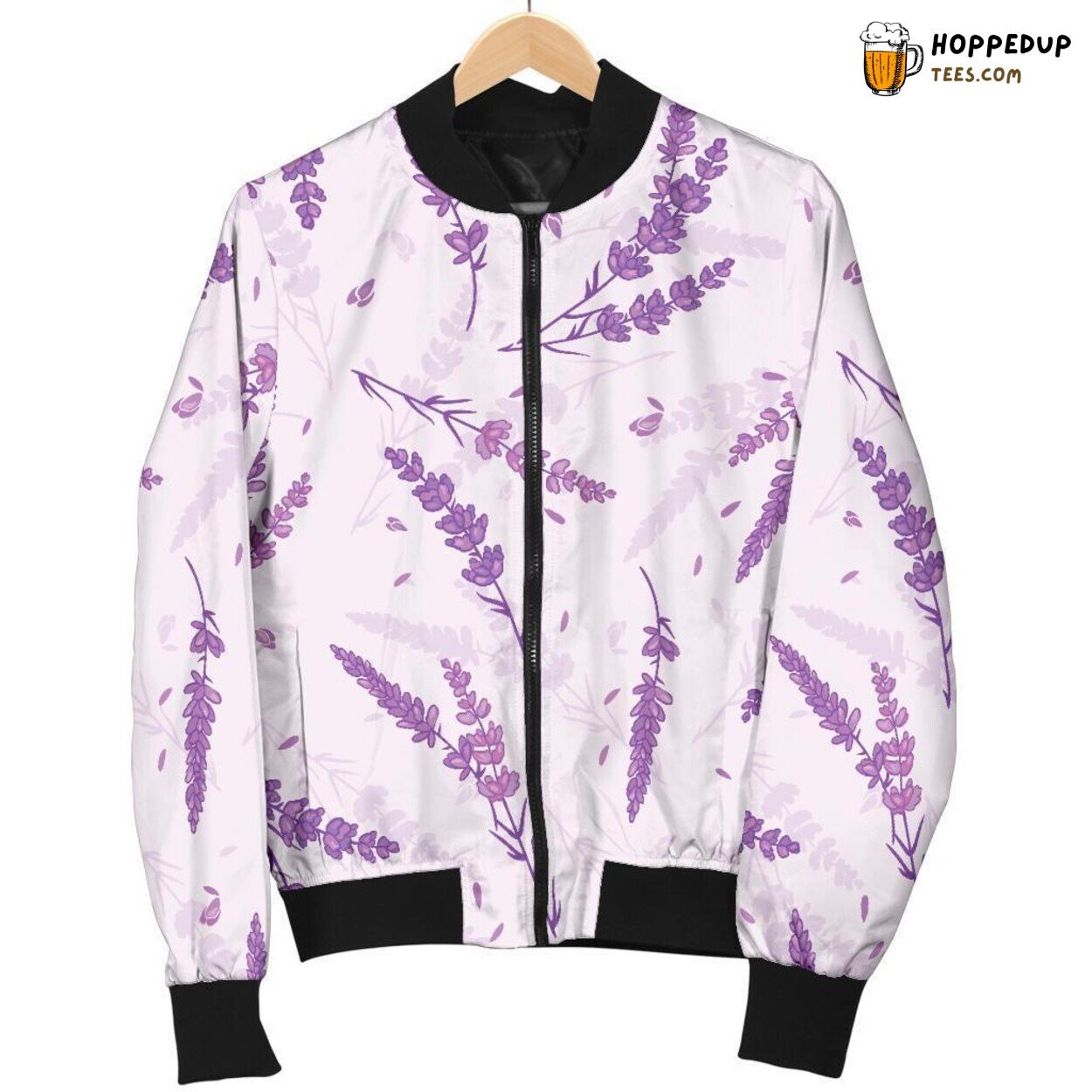 Aromatic Floral Lavender Men’s Bomber Jacket Unique Pattern Design Showcase