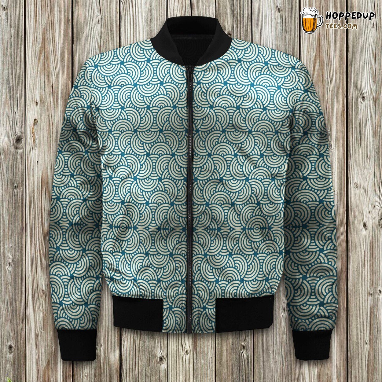 Art Chinese Traditional Wave Bomber Jacket