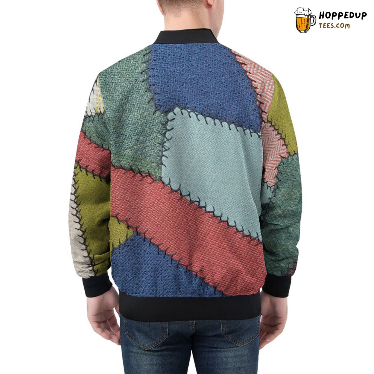 Art of Assembling Varieties in a Men’s Bomber Jacket Patchwork