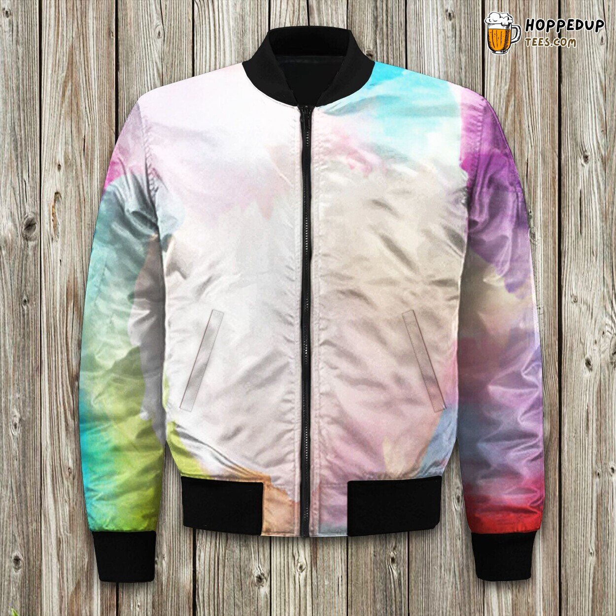 Artistic Brushstrokes Watercolor Winter Bomber Jacket Painter’s Choice