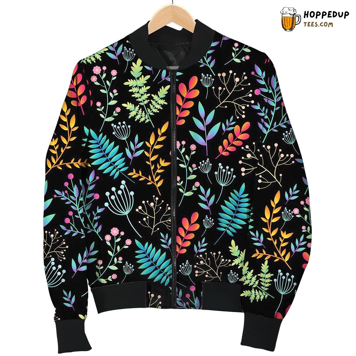 Artistic Colorful Field Wild Flowers Bomber Jacket