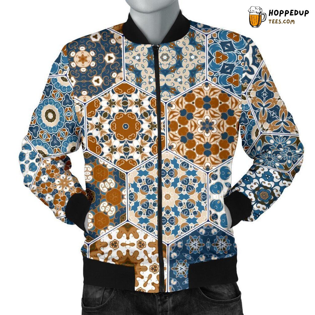 Artistic Mosaic Inspiration Men’s Bomber Jacket Unique Pattern Design Art