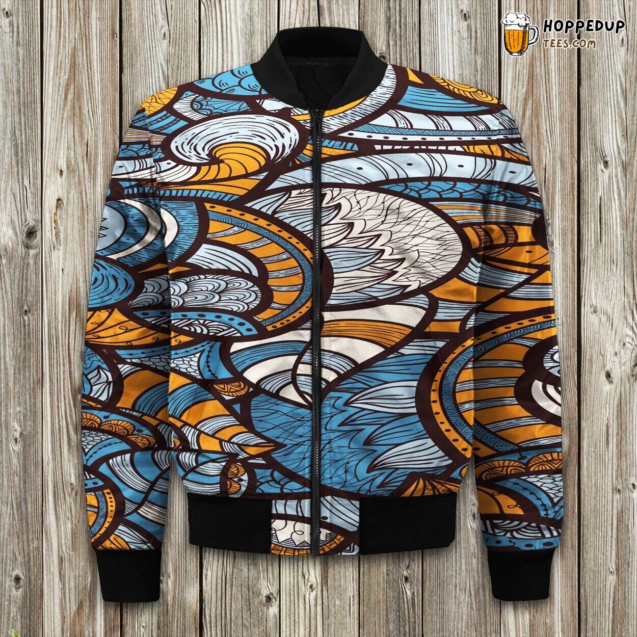 Artistic Pattern Design Winter Bomber Jacket Abstract Fashion Statement