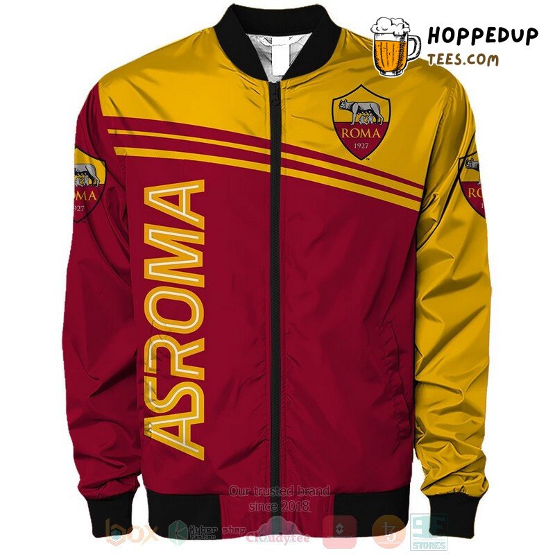 AS Roma Classic Red Yellow Italian Club Bomber Jacket Series