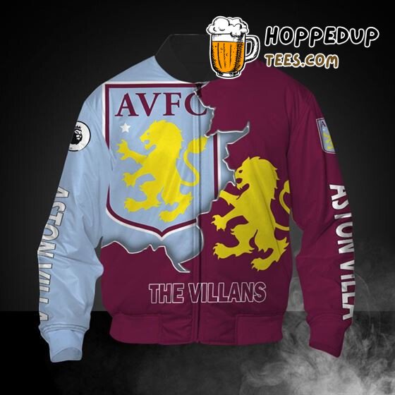 Aston Villa FC The Villans Claret Blue Bomber Jacket