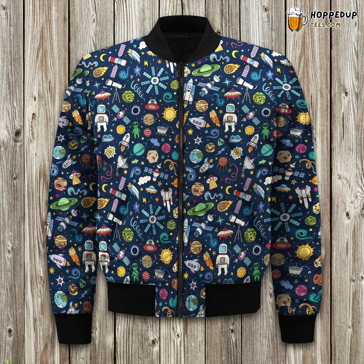 Astronaut And Aliens Bomber Jacket