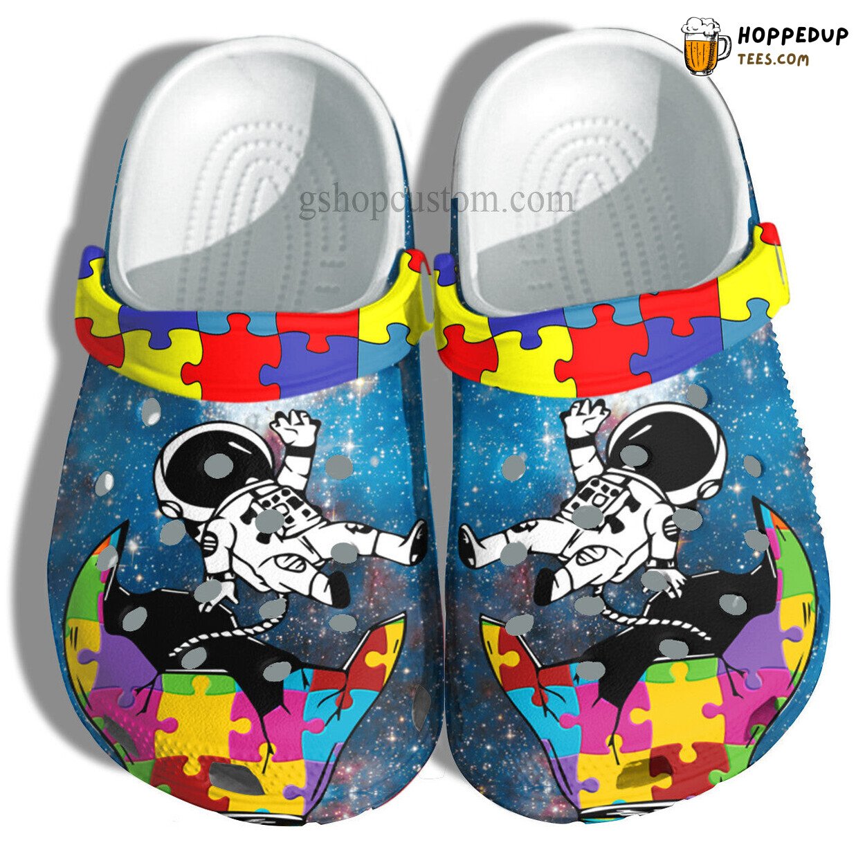 Astronaut Autism Genius Puzzel Light Awareness Comfortable Clogs