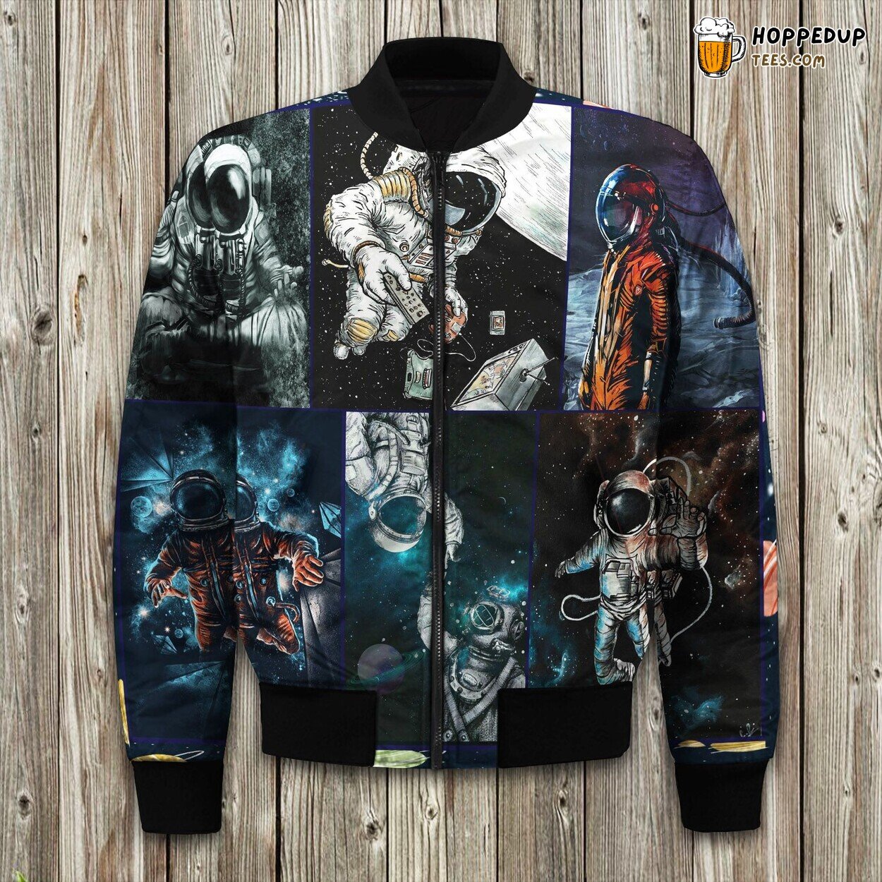 Astronaut Time To Space Printed Bedding Bomber Jacket