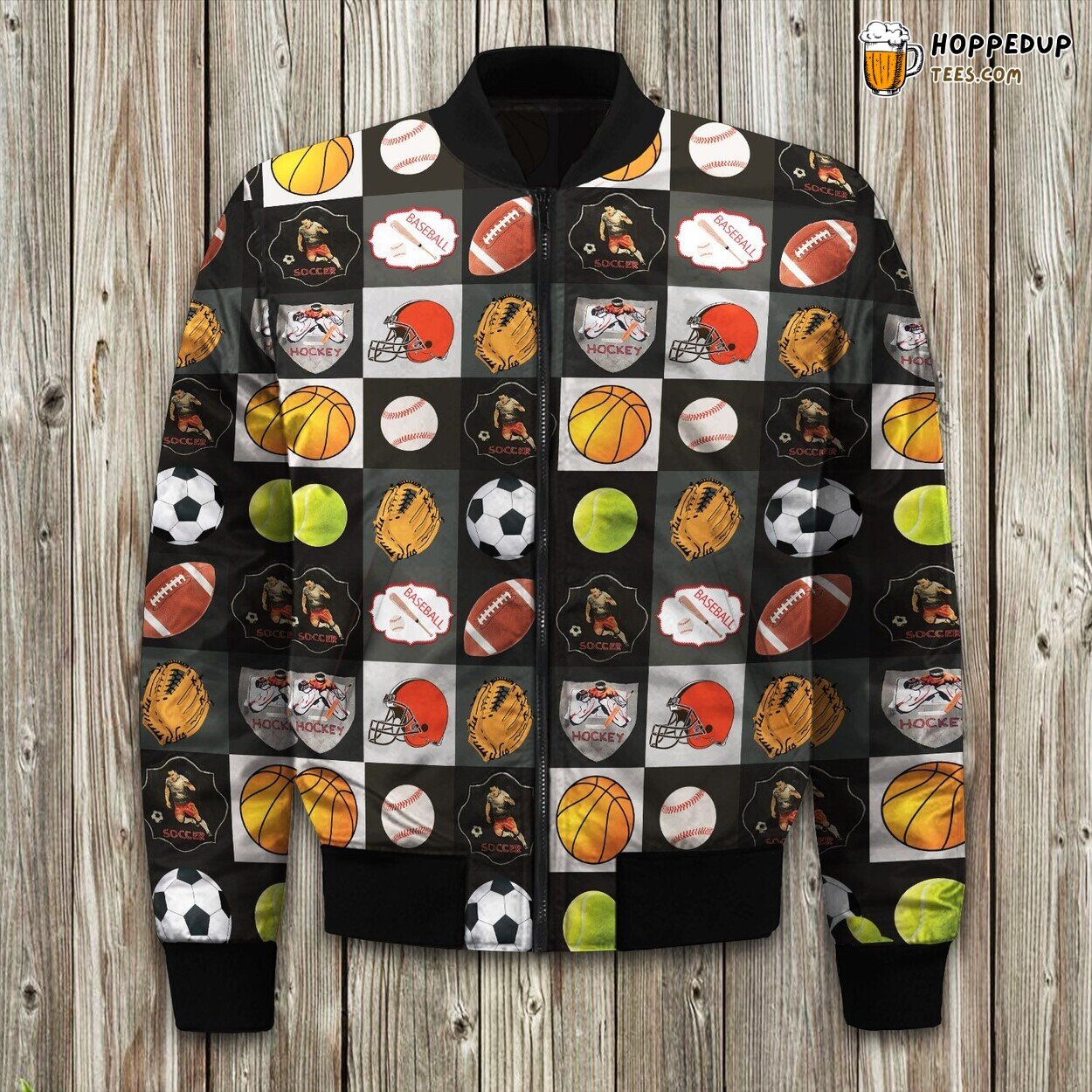 Athletic Spirit Hockey Theme Winter Bomber Jacket Elite Designer Craft Luxe