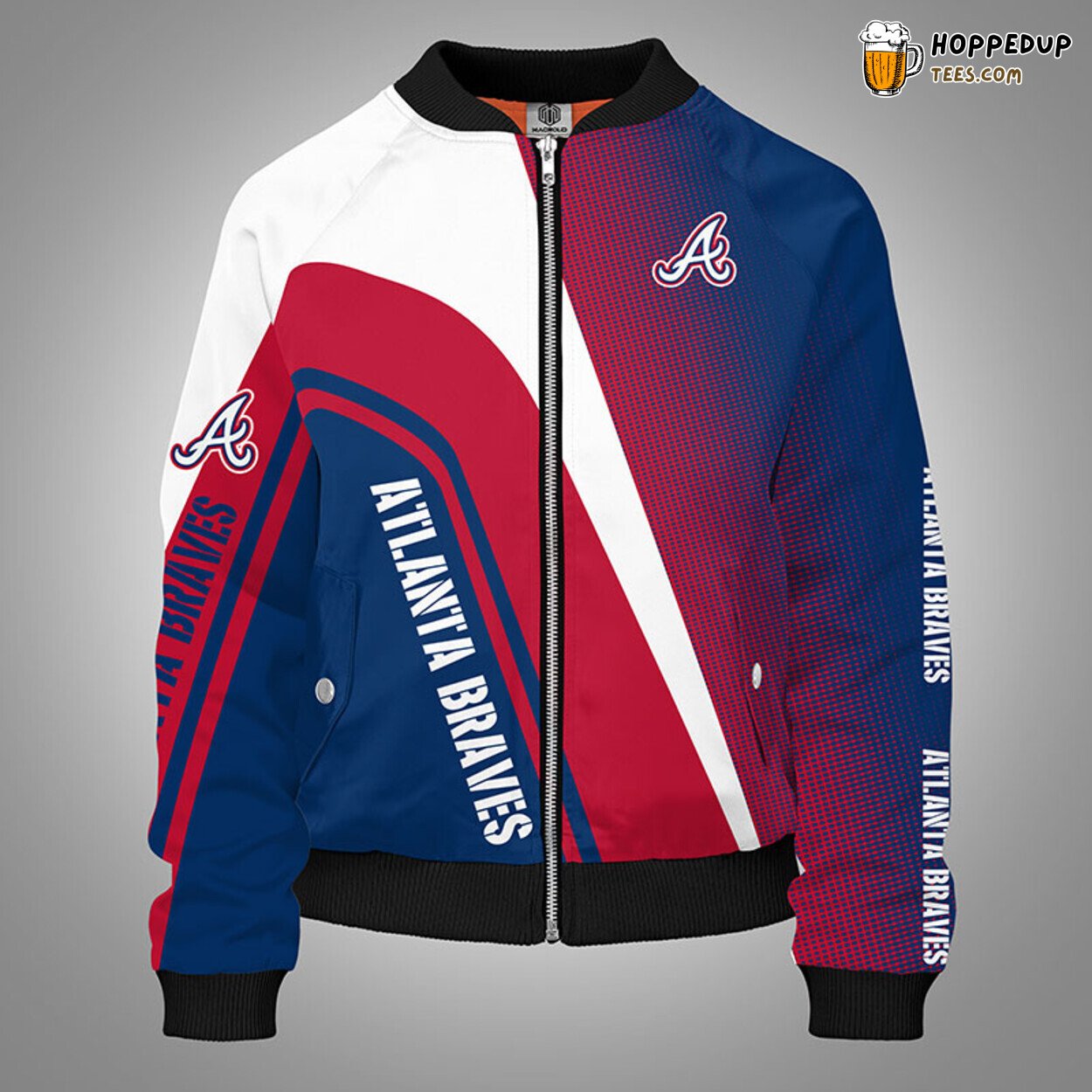 Atlanta Braves MLB Dual Red Blue Unique Bomber Jacket Design