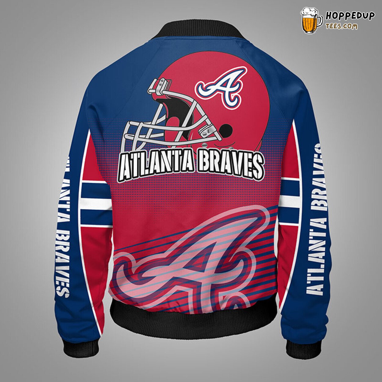 Atlanta Braves MLB Red Blue Unisex Bomber Jacket Design