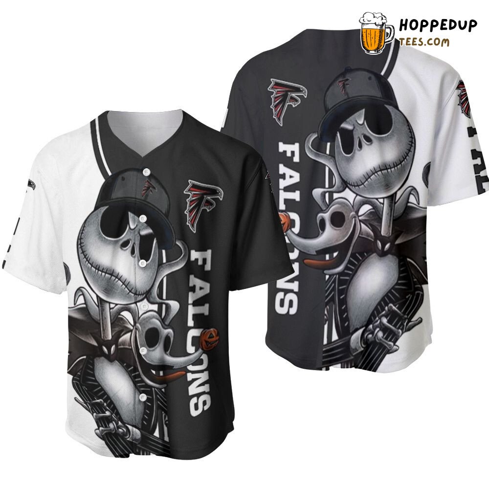 Atlanta Falcons Jack Skellington Unisex Baseball Jersey Halloween Theme