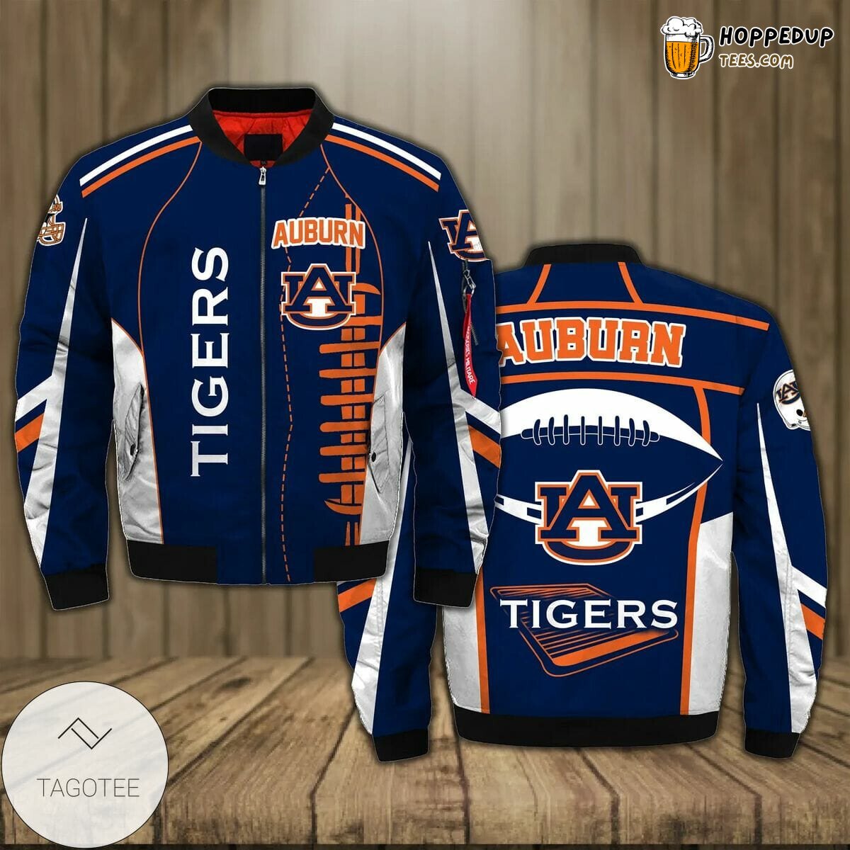 Auburn Tigers Navy Blue NCAA Supporter Bomber Jacket Authentic