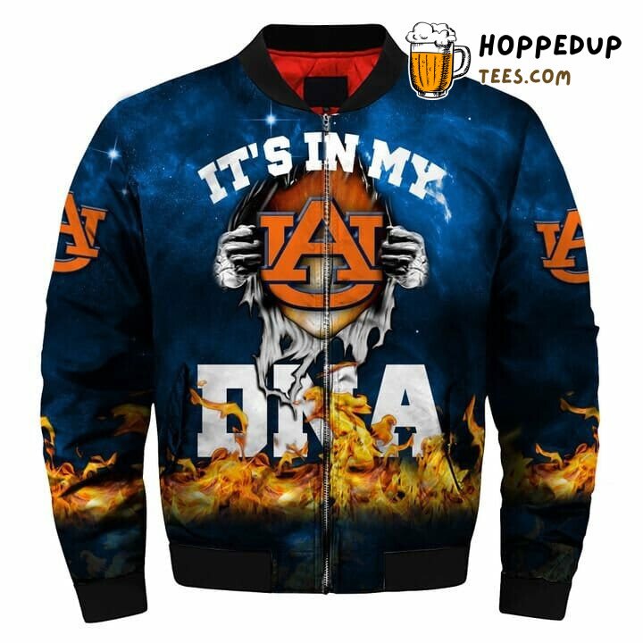 Auburn Tigers NCAA Bomber Jacket Featuring Baby Groot in Blue