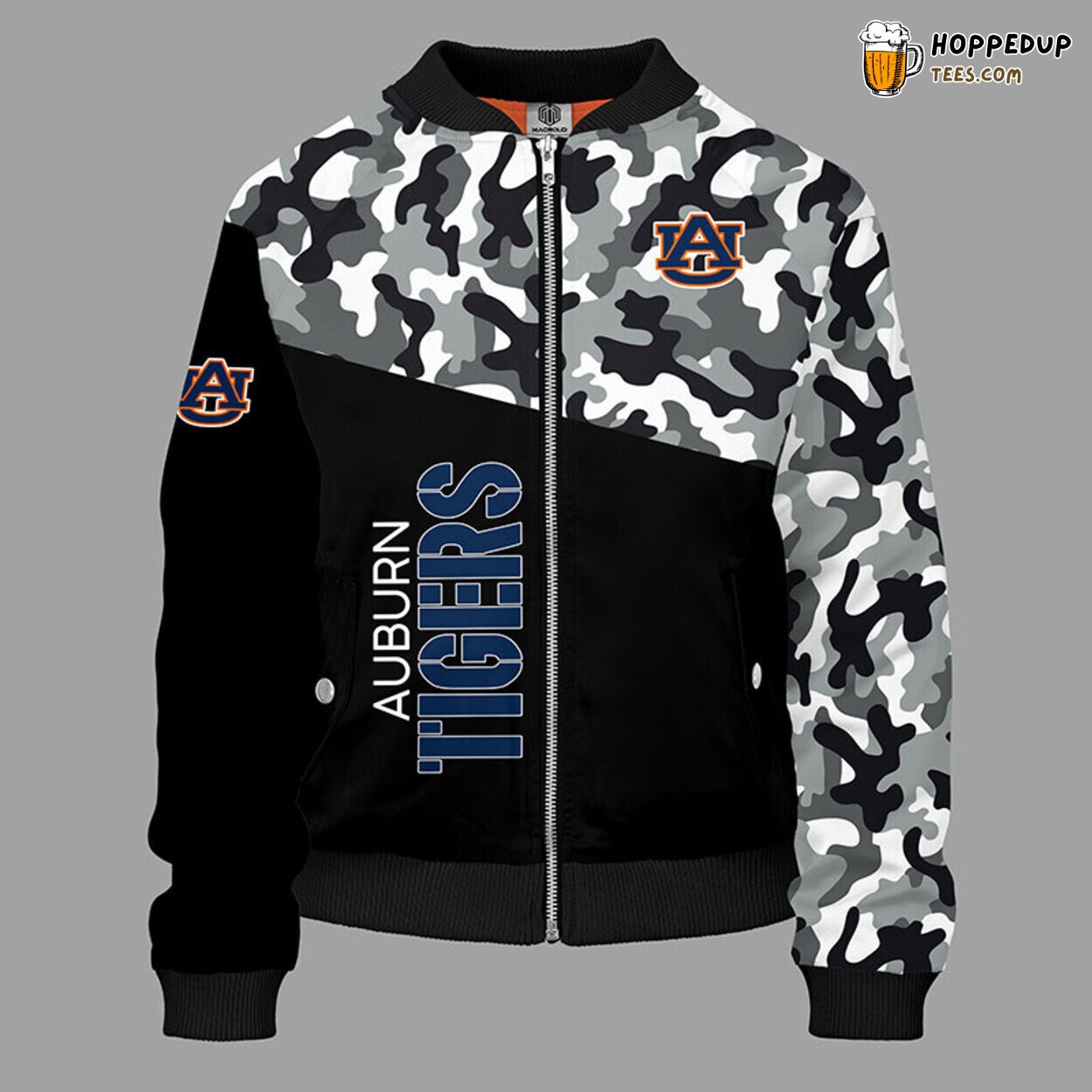 Auburn Tigers NCAA Unique Camouflage Blue Bomber Jacket Design