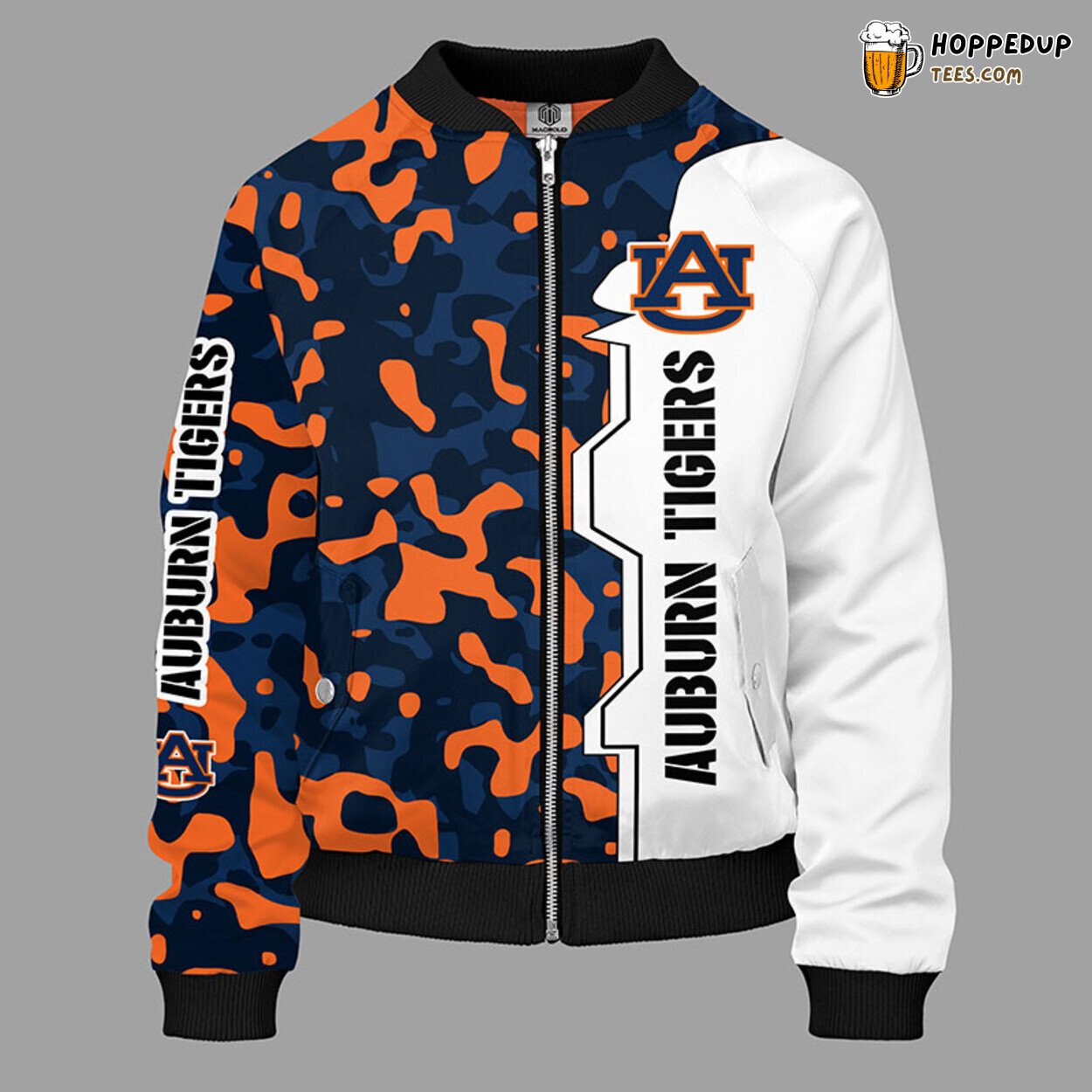 Auburn Tigers NCAA Unique Camouflage Orange Bomber Jacket Design