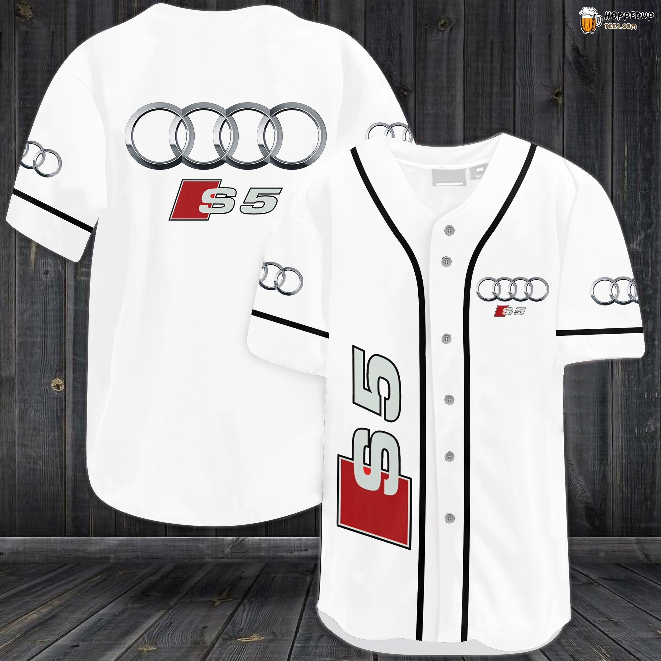 Audi S5 Baseball Jersey White Unisex Jersey Shirt