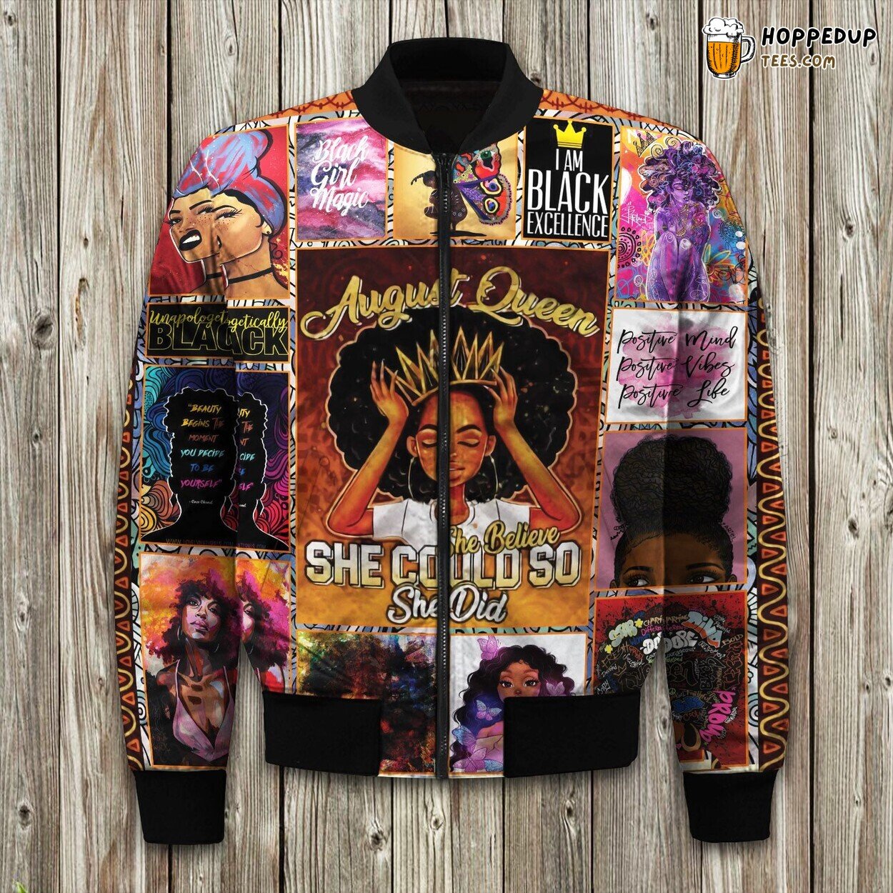 August Black Queen Bomber Jacket