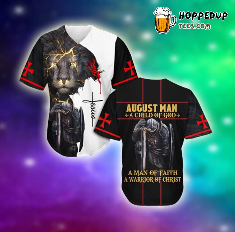 August Man God’s Child Jesus Warrior Lion Baseball Jersey 3D Print Tee Design